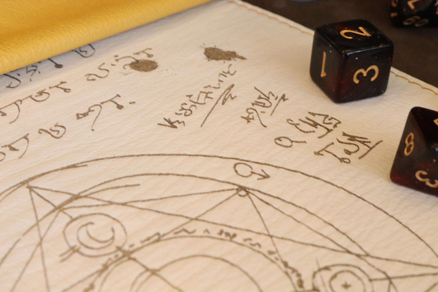Yellow Conjurer - ready to ship dice scroll