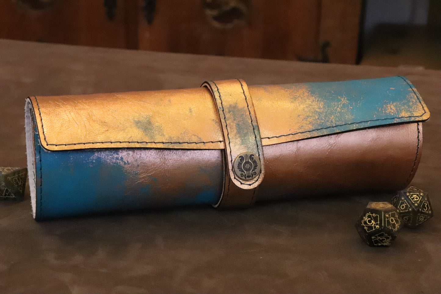 Verdigris Touched Dragon Scroll